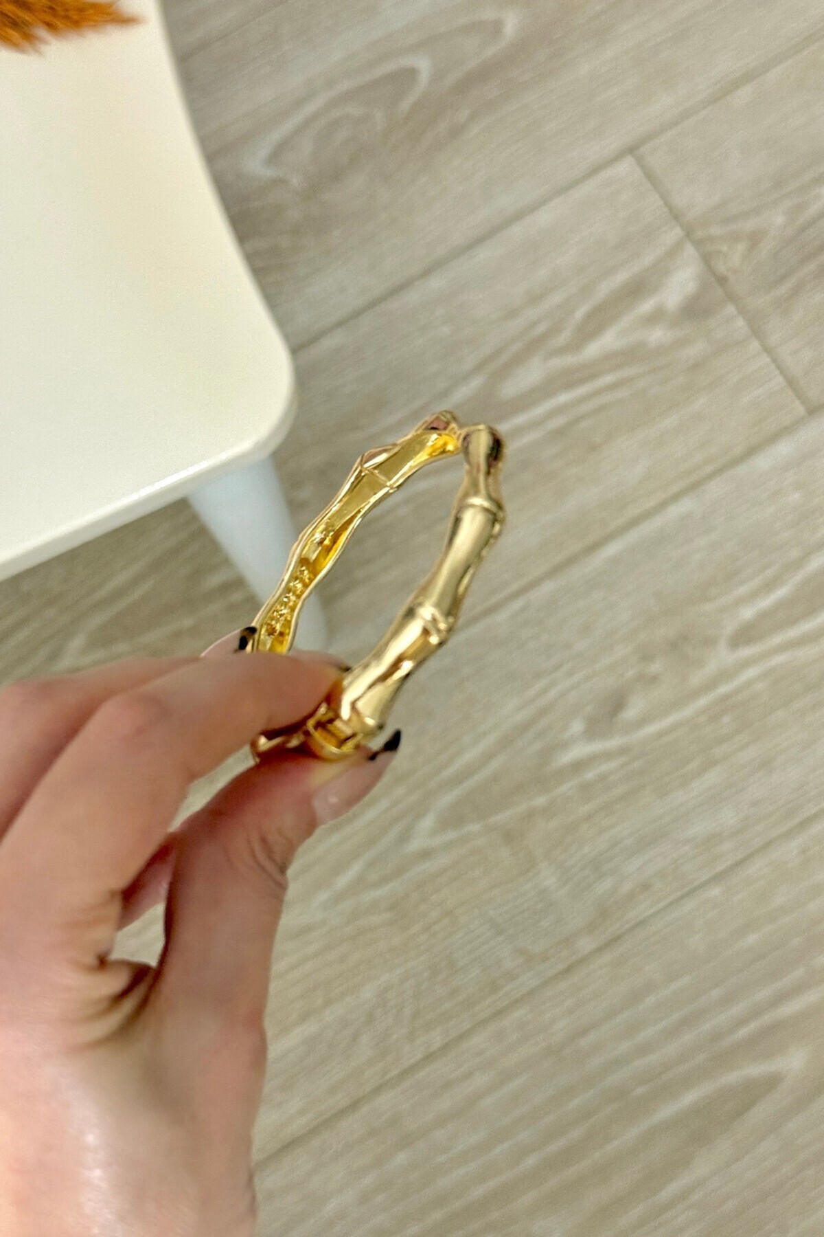 Altın10 Çelik Kalın Kelepçe Bilezik Ayarlanabilir Kadın Erkek Unisex