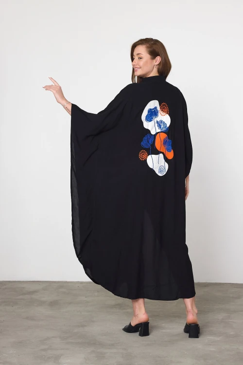 Maxi Boy Beyaz Nakış İşlemeli Dokuma Viscon Elbise BCVL-25993