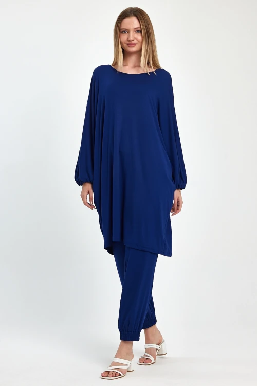 Maxi Boy Lacivert Tunik Ve Pantolon Örme Viscon Alt Üst Takım BCVL-251029