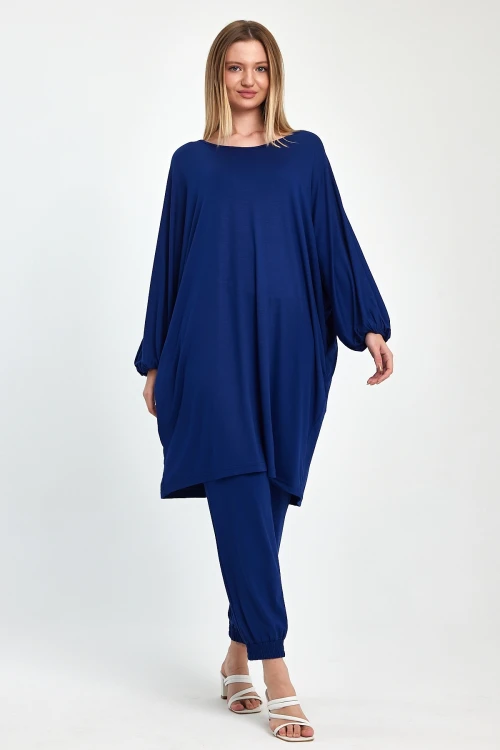 Maxi Boy Lacivert Tunik Ve Pantolon Örme Viscon Alt Üst Takım BCVL-251029