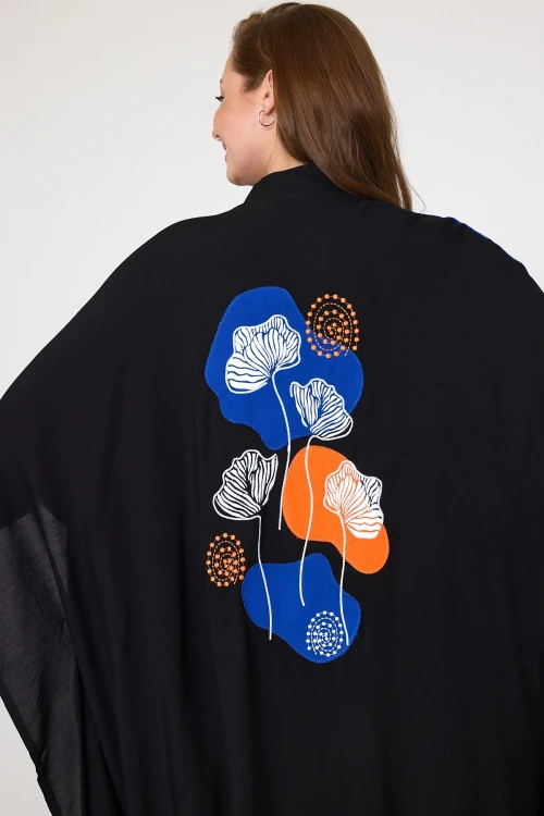 Saks Nakış İşlemeli Maxi Boy Dokuma Viscon Elbise