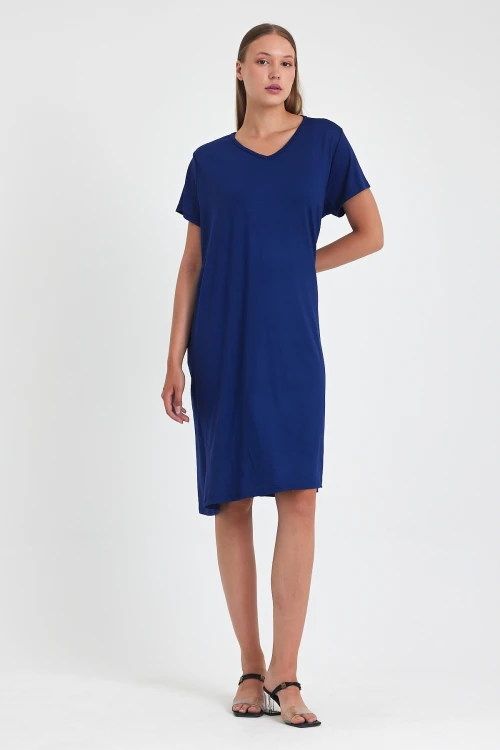 Maxi Boy Saks Örme Viscon Elbise BCVL-25C2