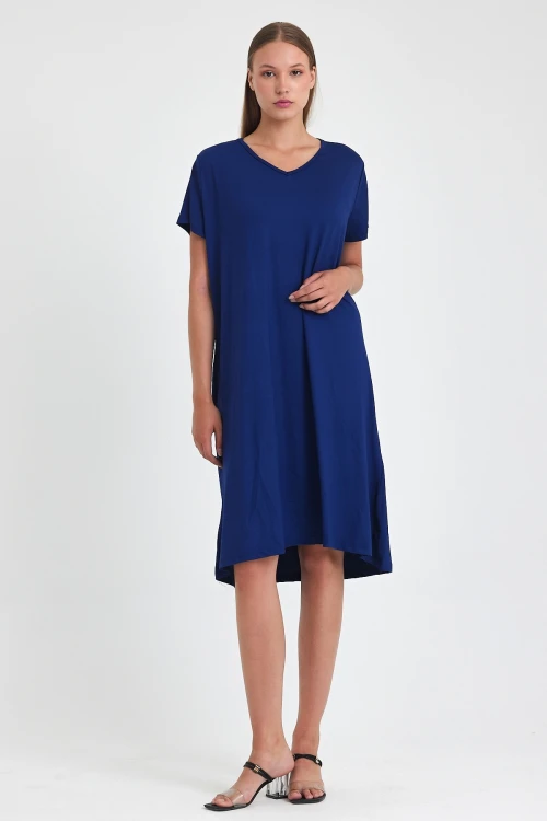 Maxi Boy Saks Örme Viscon Elbise BCVL-25C2