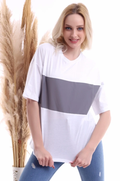 Beyaz Süprem Reflektörlü Kısa Kol Tişört CO-2521113690