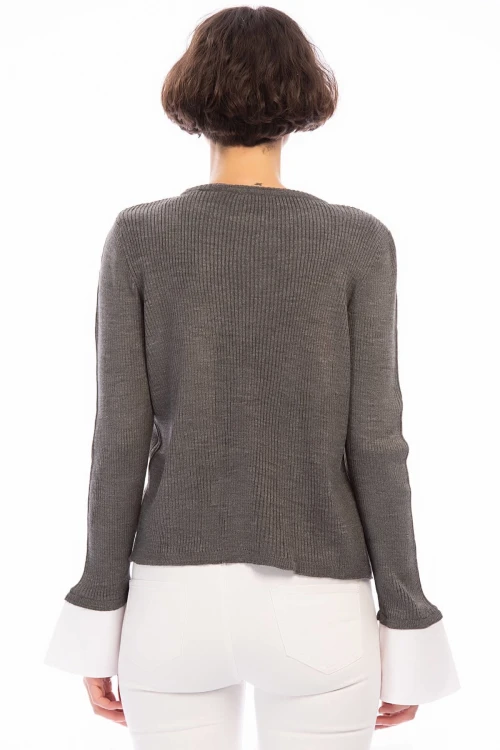 Füme İnce Fitilli Manşeti Garnili Uzun Kol Kaşkorse Bluz CO-258506003