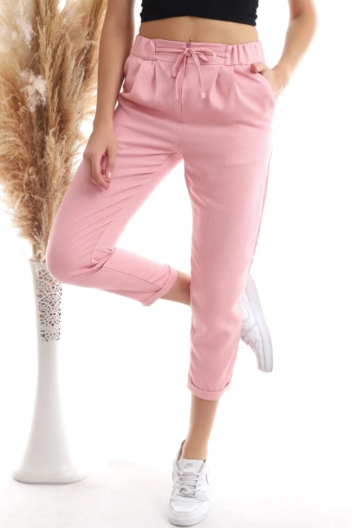 Gül Kurusu Fermuarlı Fleto Cepli Viscon Havuç Pantolon CO-2520343111