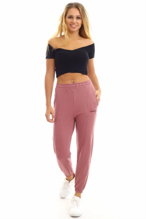 Gül Kurusu Yumuşak Dokulu Beli Ve Paçası Lastikli Pantolon CO-2520060629