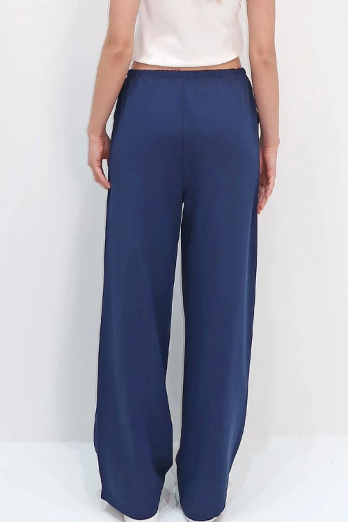 Lacivert Çift Cepli Yazlık Keten Dokuma Pantolon BCIR-251001