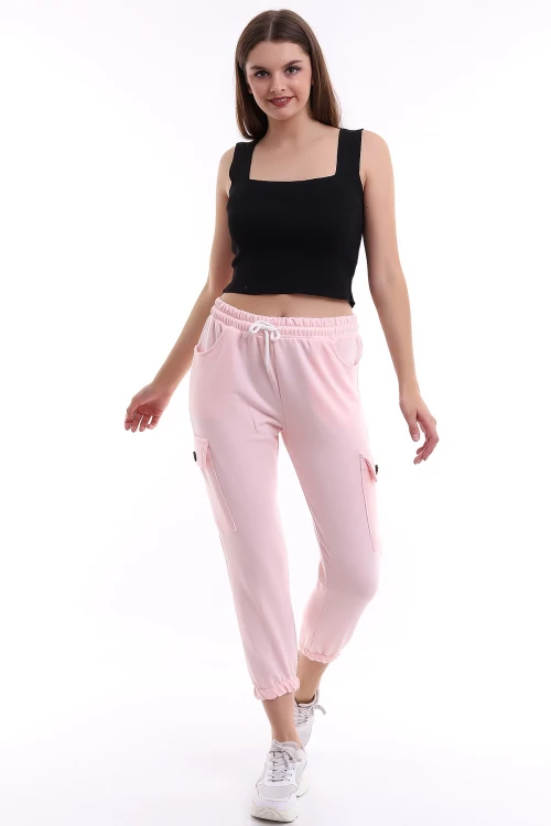 Pembe İki İplik Kargo Cepli Pantolon CO-2521323200