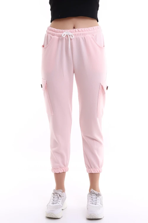 Pembe İki İplik Kargo Cepli Pantolon CO-2521323200