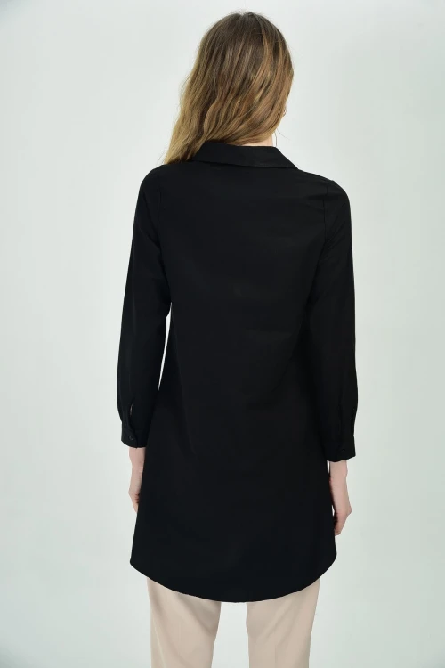 Siyah Uzun Kollu Dokuma Gömlek CO-259072734