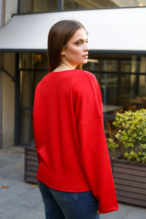 Kırmızı Çıt Çıtlı Mevsimlik Ceket BCBSK-25700-3510