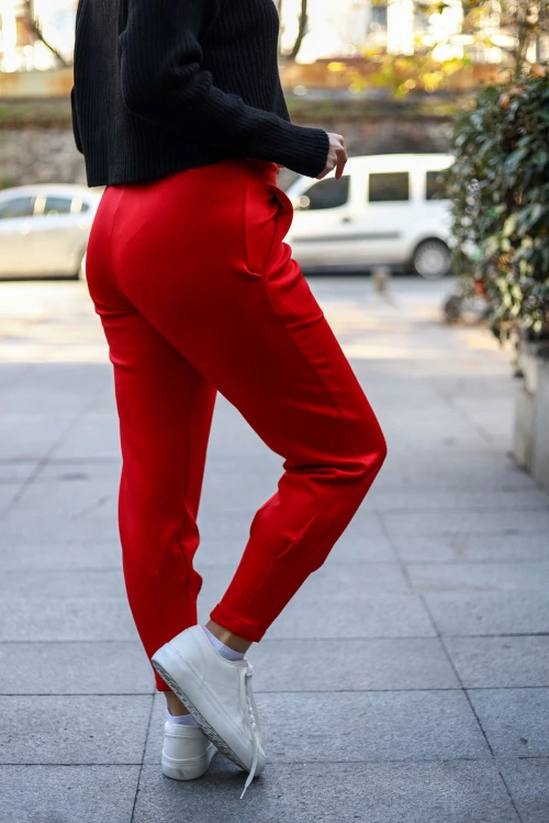 Kırmızı Yumuşak Dokulu Eşofman Altı BCBSK-25700-3507