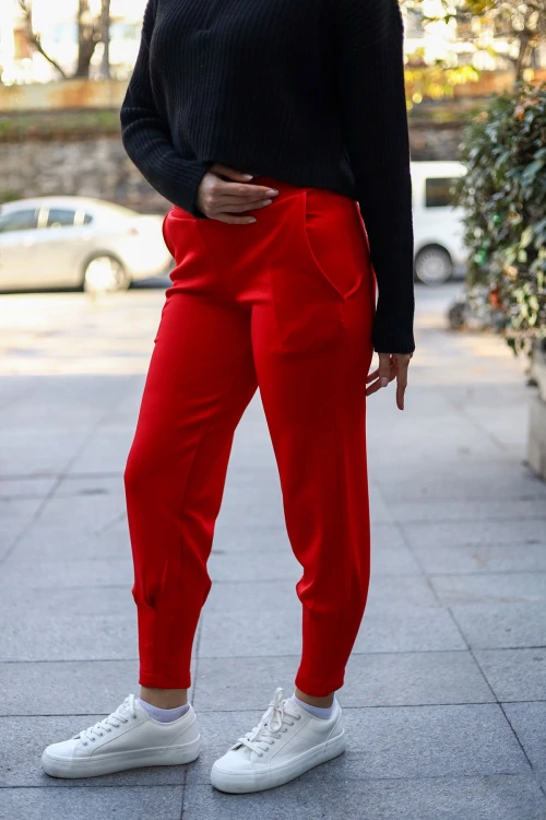 Kırmızı Yumuşak Dokulu Eşofman Altı BCBSK-25700-3507