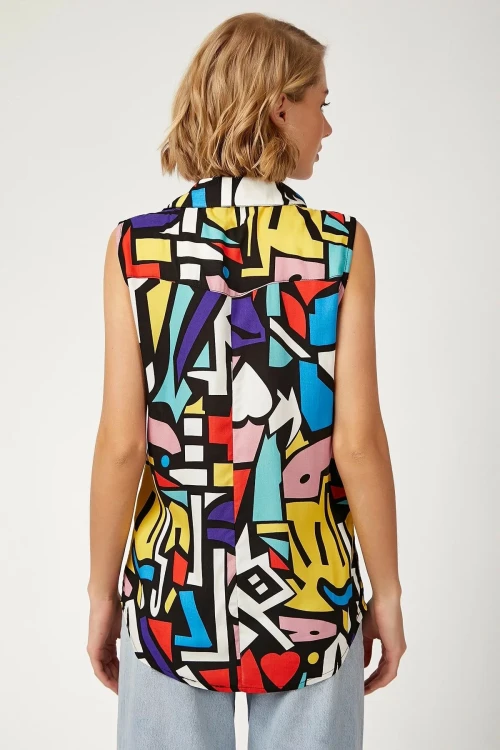 Mix Kısa Kol Desenli Çift Cepli Gömlek BCBSK-25700-K5183