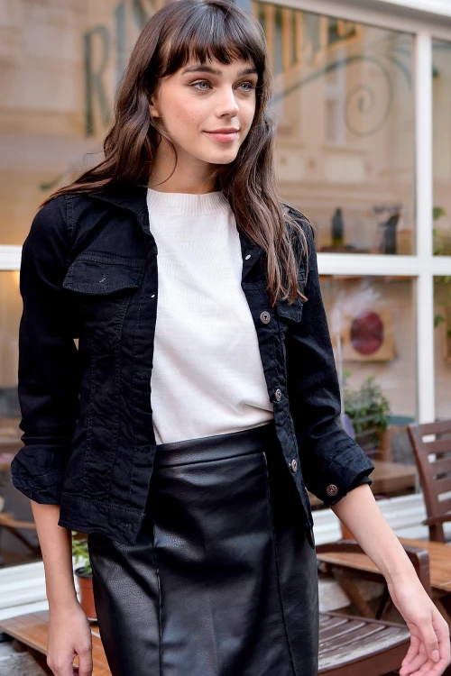 Siyah Gabardin Beli Lastikli Cepli Salaş Pantolon BCBSK-25700-3475