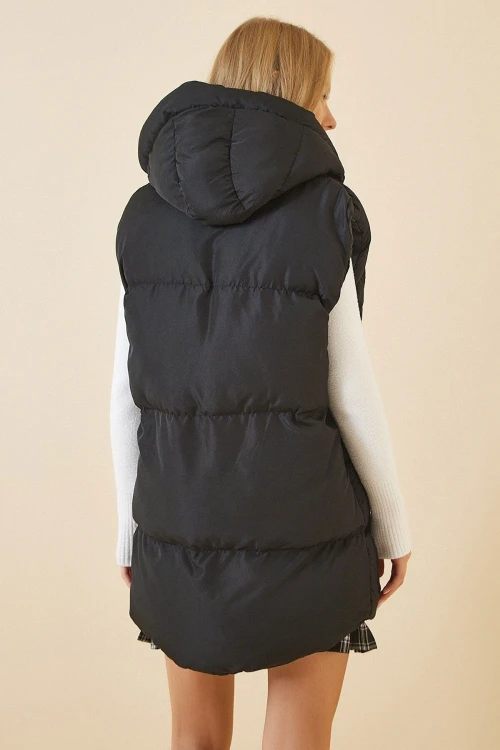 Siyah Kapüşonlu Şişme Yelek BCBSK-25700-K7261