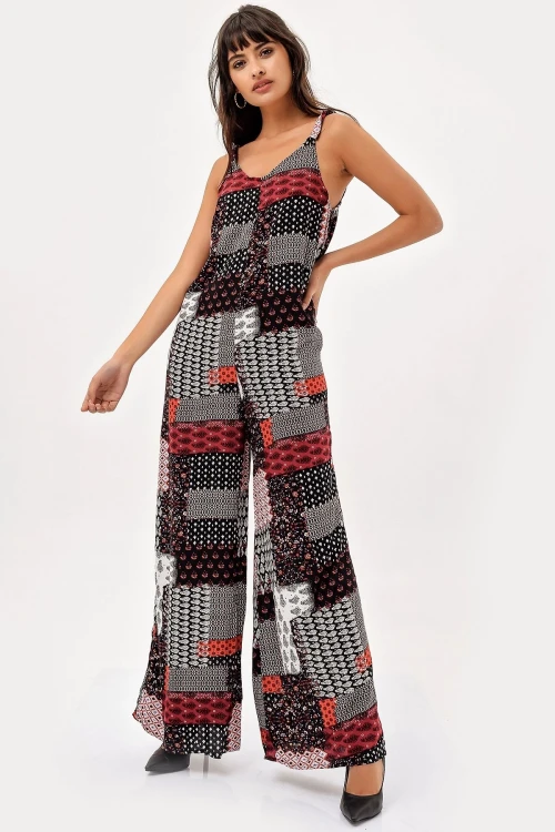 Siyah Modern Tarz Askılı Tulum BCBSK-25700-H5012