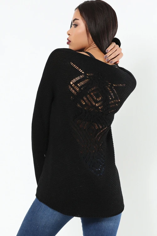 Siyah Rahat Kalıp Yumuşak Dokulu Triko Kazak BCBSK-25700-34KESYR71010