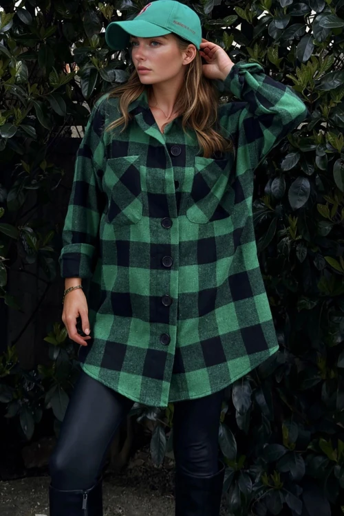 Benetton Oversize Yumuşak Dokulu Kaşe Cepli Gömlek BCBSK-25700-3539