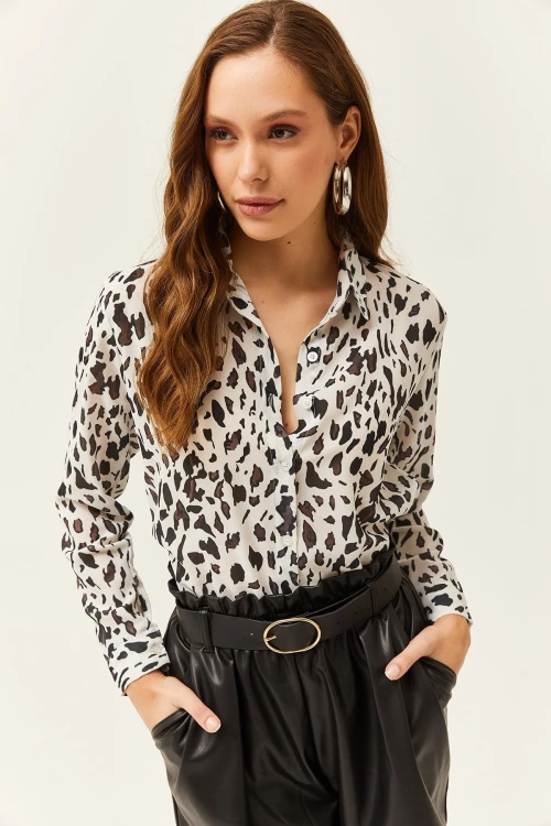 Beyaz Uzun Kollu Düğmeli Gömlek BCBSK-25700-K7625