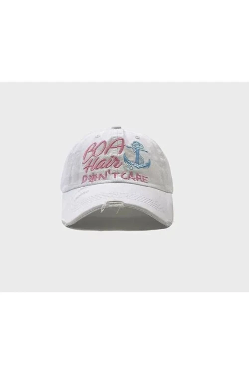 Beyaz Yıkamalı Nakışlı Kep BCNSV-2514544