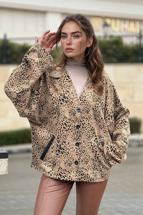 Kahve Oversize Salaş Ceket BCBSK-25700-3509