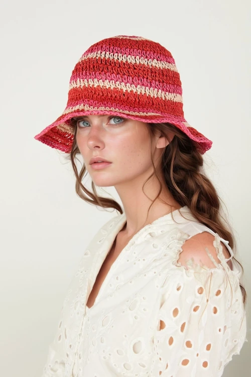 Kırmızı Hasır Şapka BCNSV-2514597