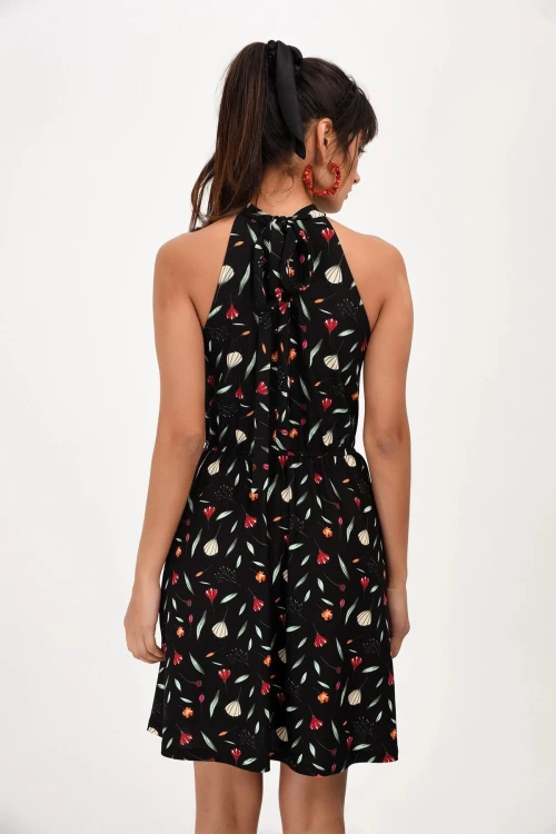 Mix Kolsuz Çiçek Desenli Elbise BCBSK-25700-T4011-1180