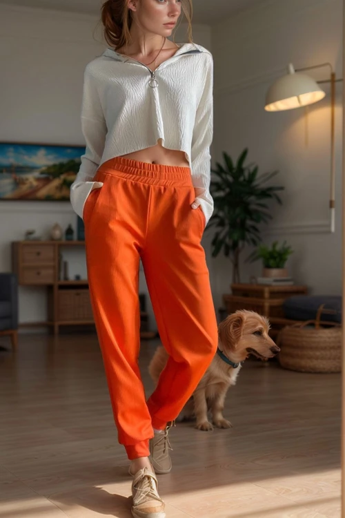 Oranj Kendinden Dokulu Cepli Beli Paçası Lastikli Jogger Pantolon BCBSK-25700-3325