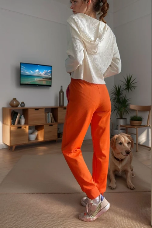 Oranj Kendinden Dokulu Cepli Beli Paçası Lastikli Jogger Pantolon BCBSK-25700-3325