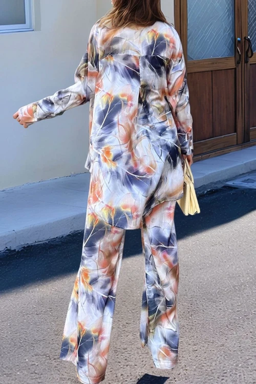 Siyah Ekru Rahat Kesim Desenli İkili Alt Üst Takım BCBSK-25700-3365