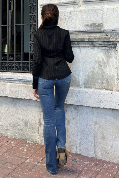 Siyah Kolu Bağlamalı Gömlek BCBSK-25700-3552