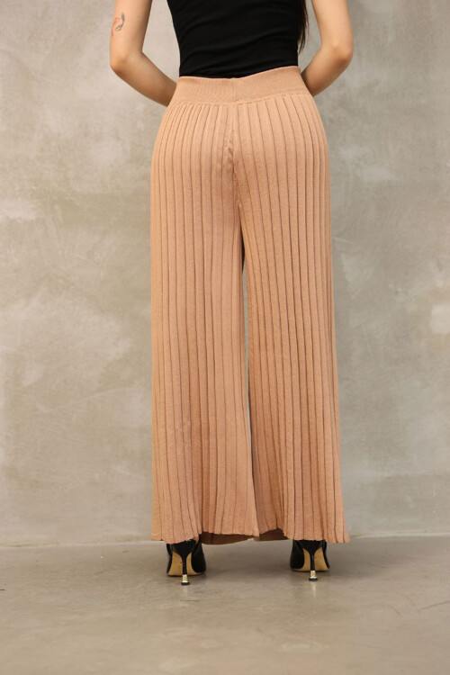 Bisküvi Pileli Triko Pantolon BCES-252035