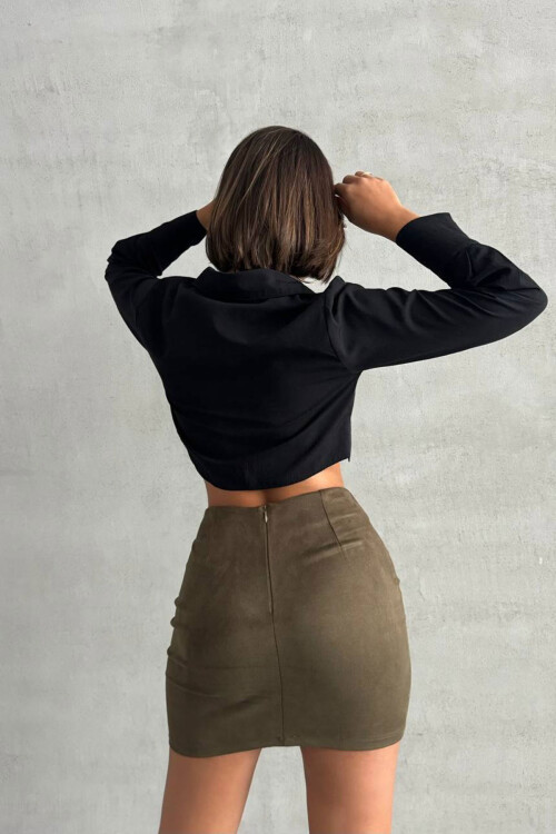 Camel Çimalı Süet Etek BCHN-25261011