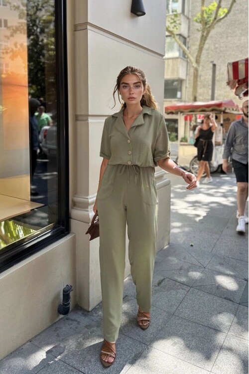 Haki Ceket Yaka Beli Lastikli Airobin Tulum BCBSK-25700-2622