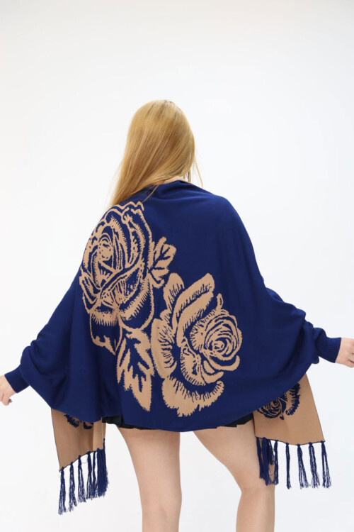 Saks Motifli Triko Şal BCES-252003