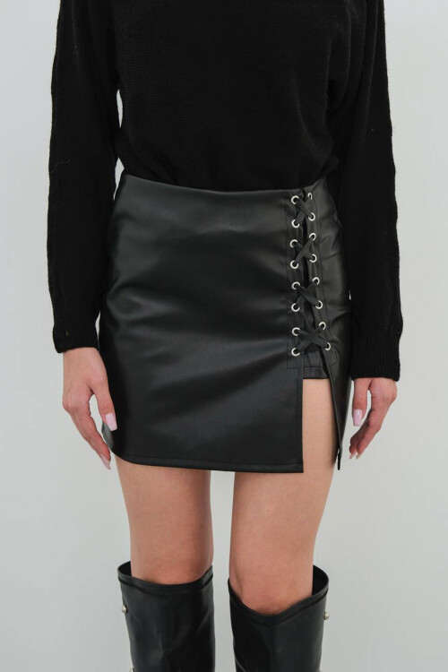 Siyah Kuşgözü Detaylı Etek BCHN-25262028