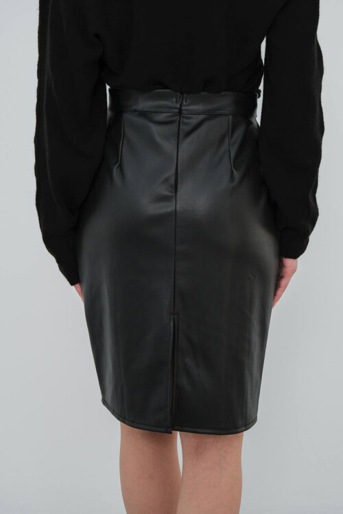 Siyah Midiboy Suni Deri Kalem Etek BCHN-2526780