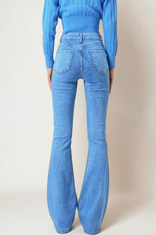 Buz Mavi 5 Cepli İspanyol Paça Jean BCHNW-251197