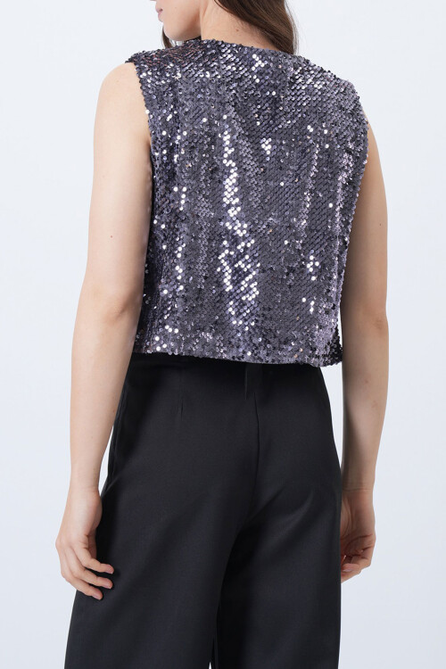 Gri Pul Payet Astarlı Yelek BCHESQ-251162