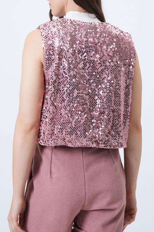 Pudra Pul Payet Astarlı Yelek BCHESQ-251162