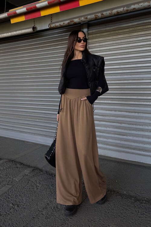 Camel İspanyol Paça Ultra Soft Kumaş Pantolon BCDF-25P0003