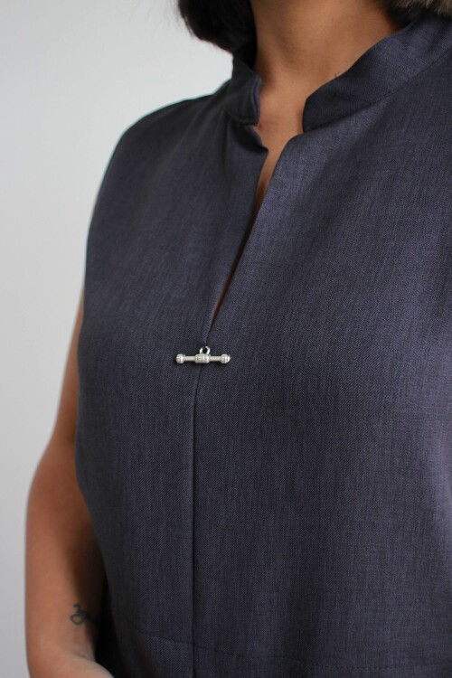 Siyah Hakim Yaka Bluz Ve Beli Lastikli Dokuma Pantolon Alt Üst Takım