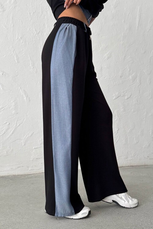 Siyah Kot Kumaş Garnili Yumuşak Dokulu Pantolon Ceket Takım BCHN-25261021