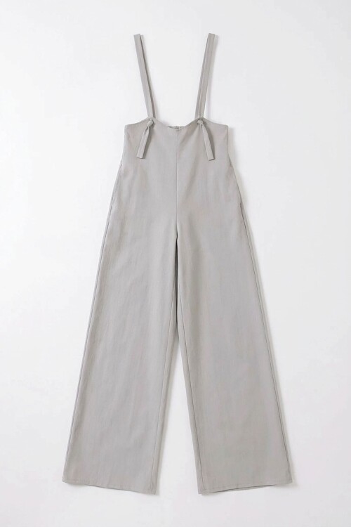 Taş Çift Cepli Askılı Likralı Salopet Tulum