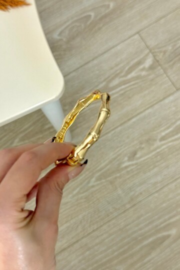 Altın10 Çelik Kalın Kelepçe Bilezik Ayarlanabilir Kadın Erkek Unisex