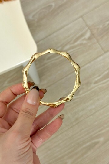 Altın10 Çelik Kalın Kelepçe Bilezik Ayarlanabilir Kadın Erkek Unisex