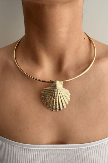 Gold Deniz Kabuğu Choker Kolye