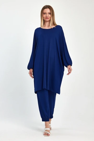 Maxi Boy Lacivert Tunik Ve Pantolon Örme Viscon Alt Üst Takım BCVL-251029